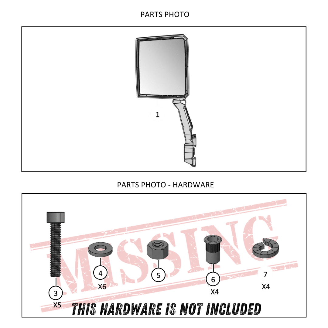 *Bargain Bin* Kawasaki Ridge PREMIUM SIDE MIRROR - Replacement - Driver Side ONLY