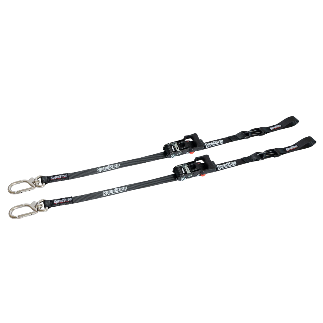 SpeedStrap 1.25" × 7 ft Motorcycle Tie-Downs – Sliding Ratchet 2-Pack