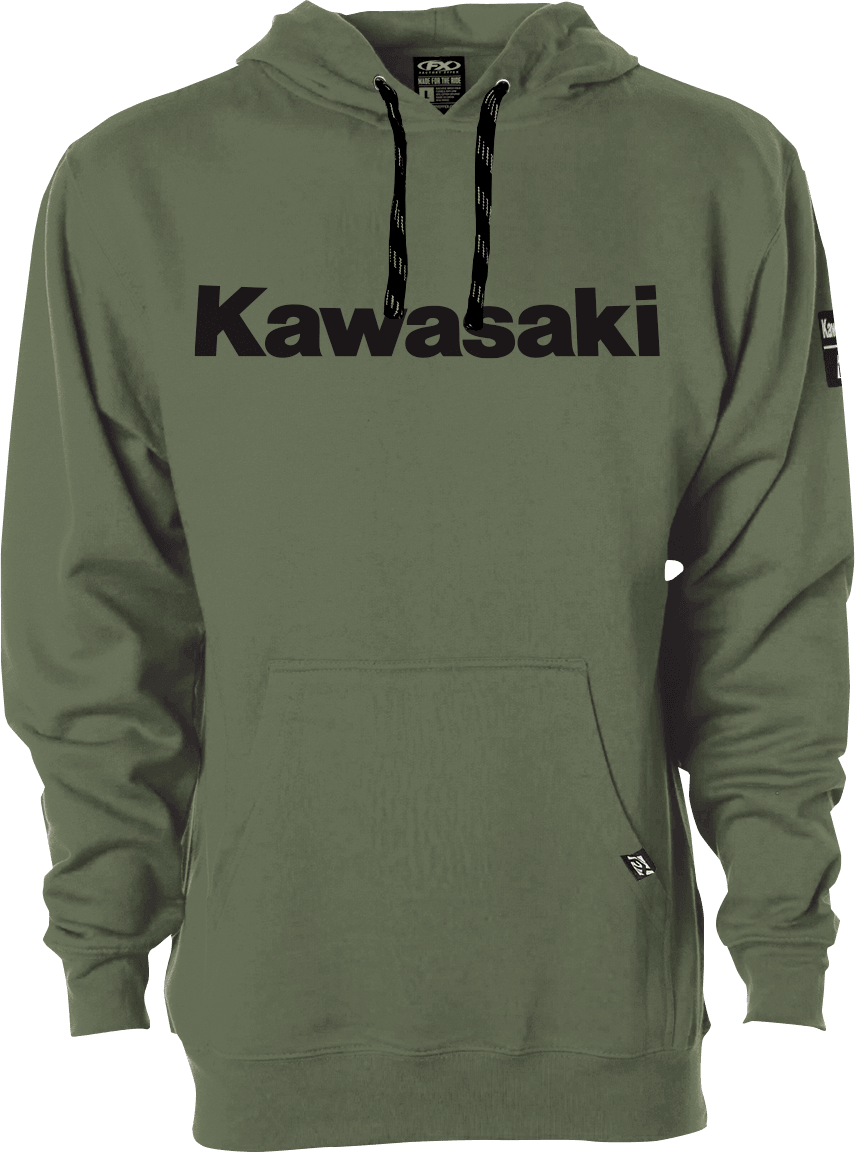 FACTORY EFFEX Kawasaki Squad Pullover Hoodie - Army Green - XL 26-88106