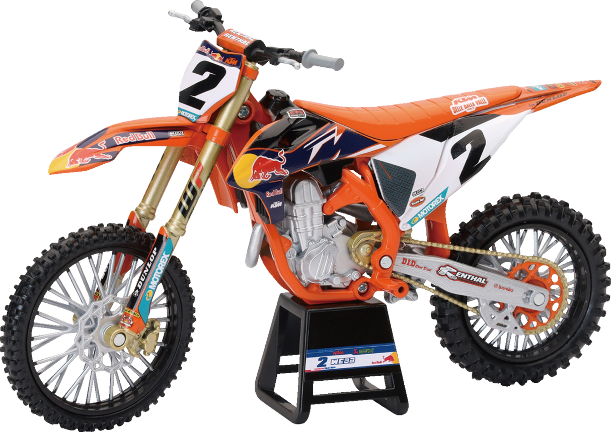 NEW RAY TOYS Red Bull KTM 450 SX-F - Cooper Webb - 1:12 Scale - Orange/Black/White 58353