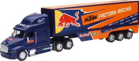 NEW RAY TOYS Peterbilt Red Bull KTM Race Team Truck - 1:32 Scale - Blue/Orange 14393