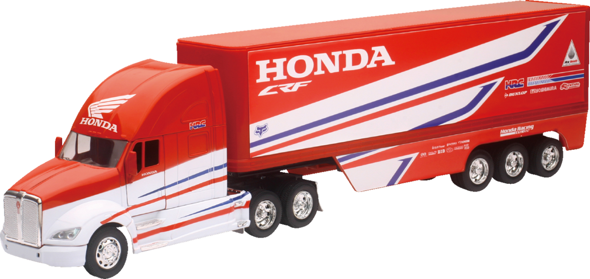 NEW RAY TOYS Kenworth HRC Honda Race Team Truck - 1:32 Scale - Red/White 10893