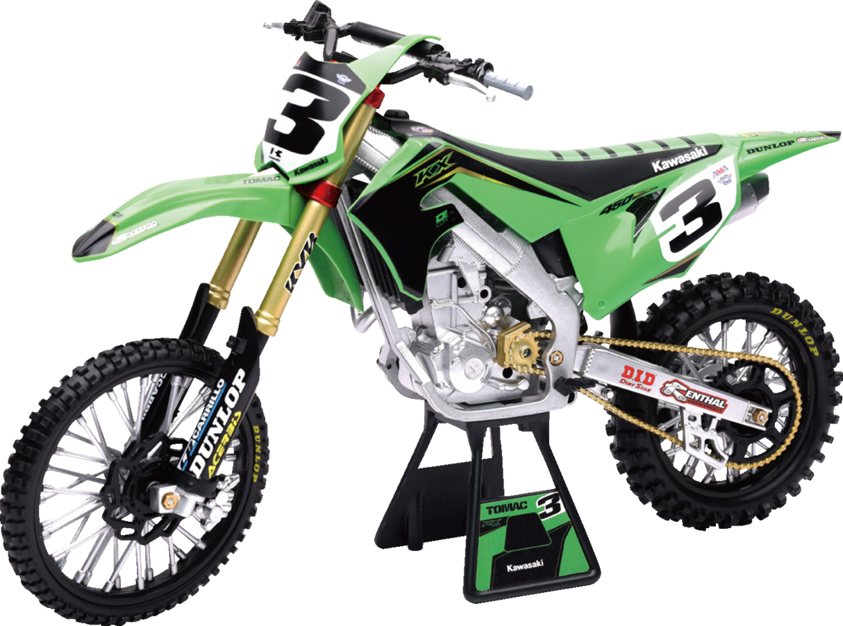 NEW RAY TOYS Kawasaki Race Team Bike 2019 - Eli Tomac - 1:6 Scale - Green/Black 49663