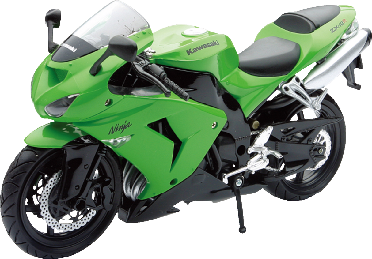NEW RAY TOYS Kawasaki ZX-10R Sport Bike - 1:12 Scale - Green 42443A