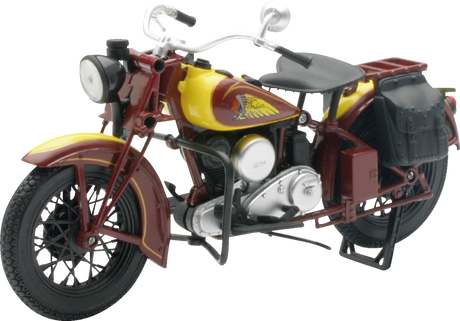 NEW RAY TOYS 1934 Indian Sport Scout - 1:12 Scale - Red/Yellow 42113