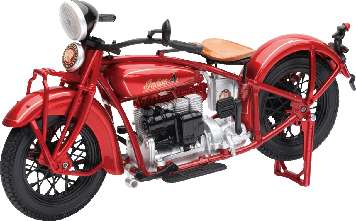 NEW RAY TOYS 1930 Indian 4 Bike - 1:12 Scale - Red 58223