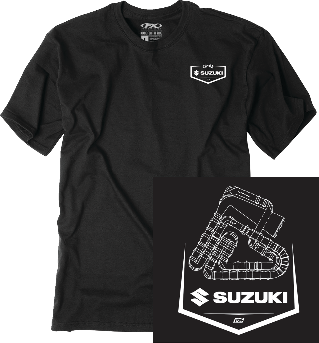 FACTORY EFFEX Suzuki Track T-Shirt - Black - Large 28-87404