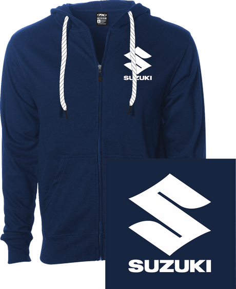 FACTORY EFFEX Suzuki Icon Zip-Up Hoodie - Navy - Large 28-88454