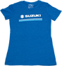 FACTORY EFFEX Women's Suzuki Stripes T-Shirt - Heather Royal Blue - Large 22-87434