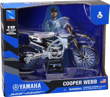 NEW RAY TOYS Yamaha YZ450F Dirt Bike - 1:12 Scale - Cooper Webb #2 58483