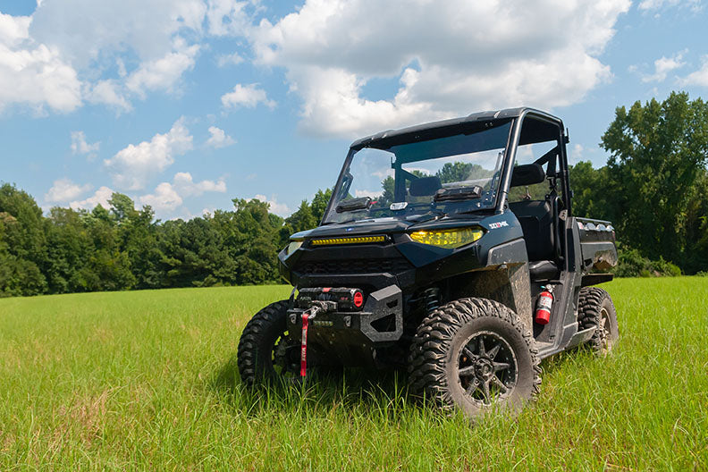 Flip-Up Vented Windshield (Scratch Resistant Polycarbonate) — Polaris Midsize Size Pro-Fit Ranger