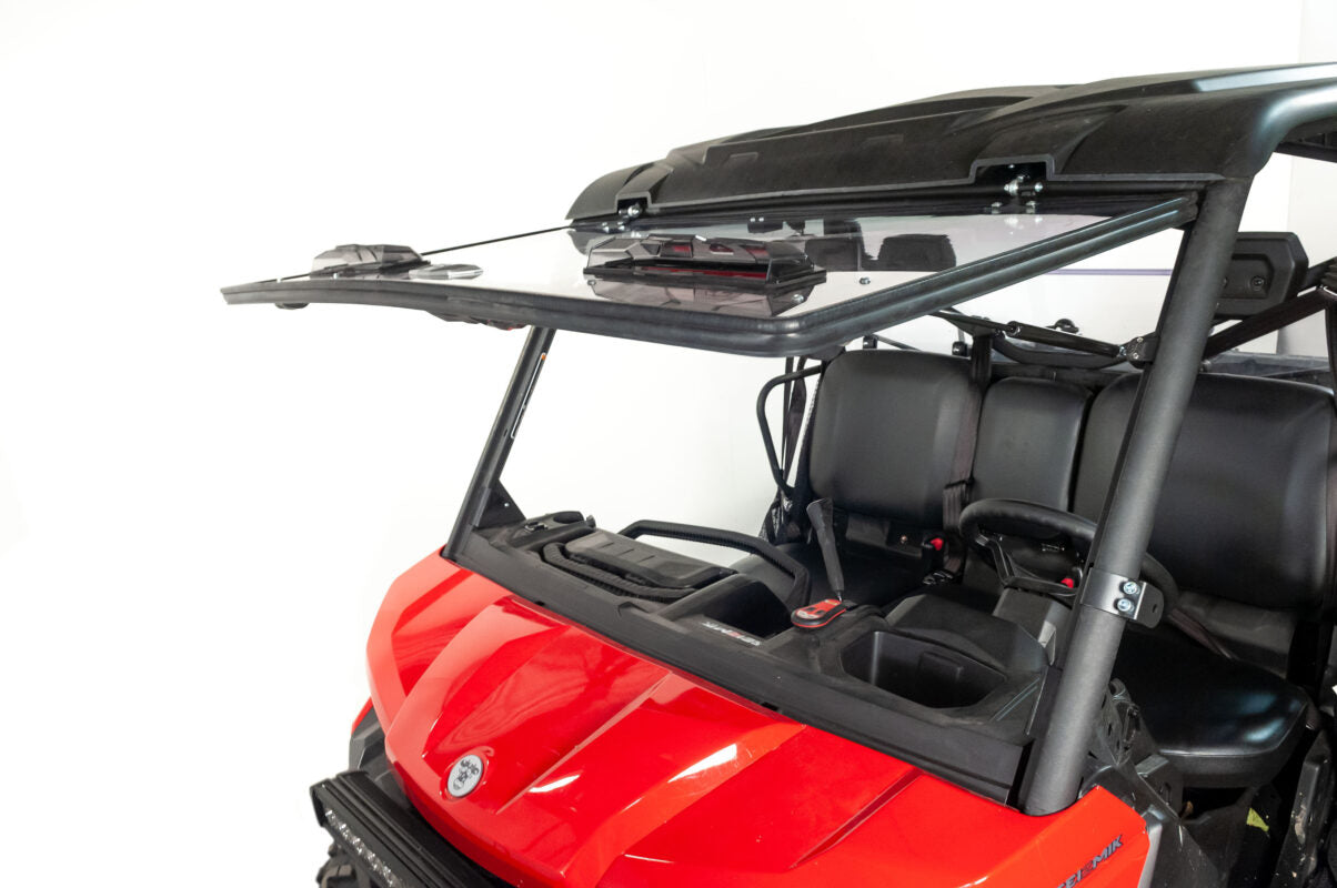 Flip-Up Vented Windshield (Scratch Resistant Polycarbonate) — Can-Am Defender