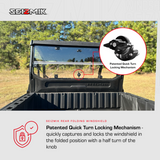 Hard Rear Folding Windshield (UV Resistant Polycarbonate) — Kawasaki Ridge