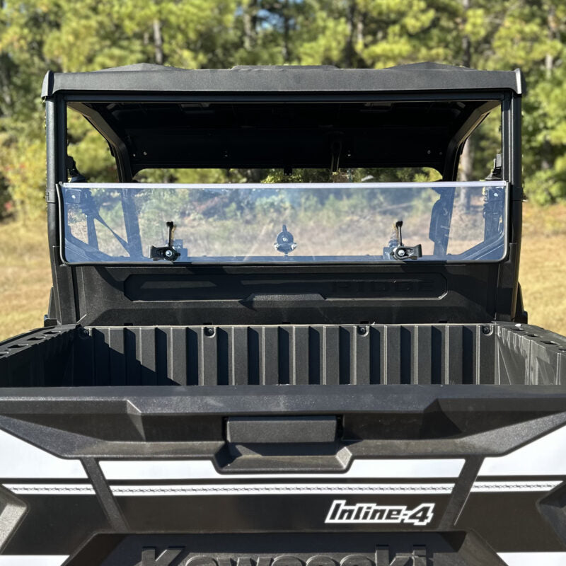 Hard Rear Folding Windshield (UV Resistant Polycarbonate) — Kawasaki Ridge