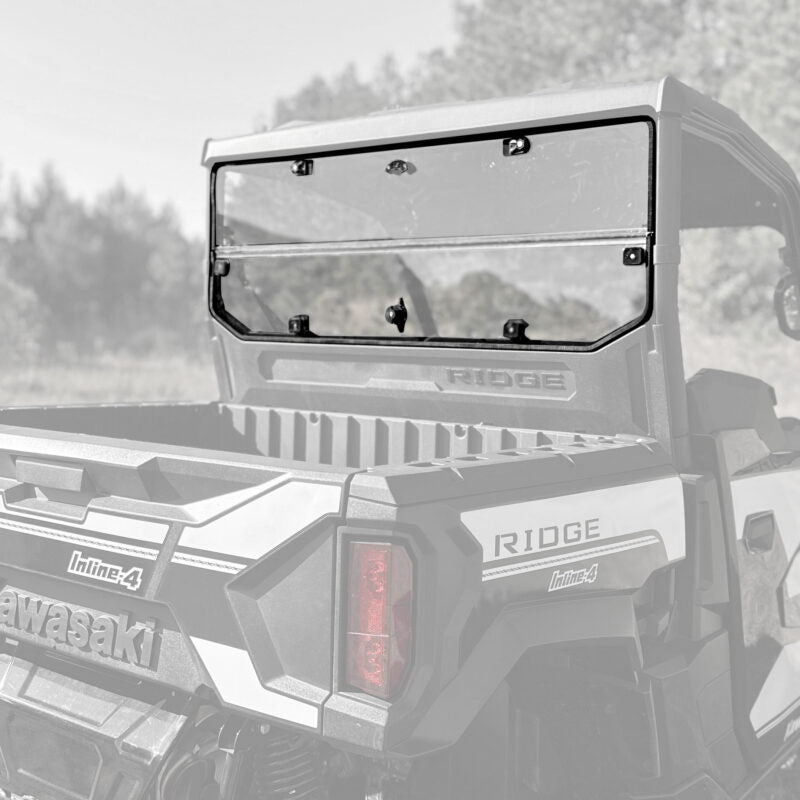 Hard Rear Folding Windshield (UV Resistant Polycarbonate) — Kawasaki Ridge