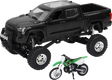 NEW RAY TOYS Toyota Tundra Off Road Pick Up w/ Kawasaki Dirt Bike - 1:32 Scale - Black/Green SS-54446