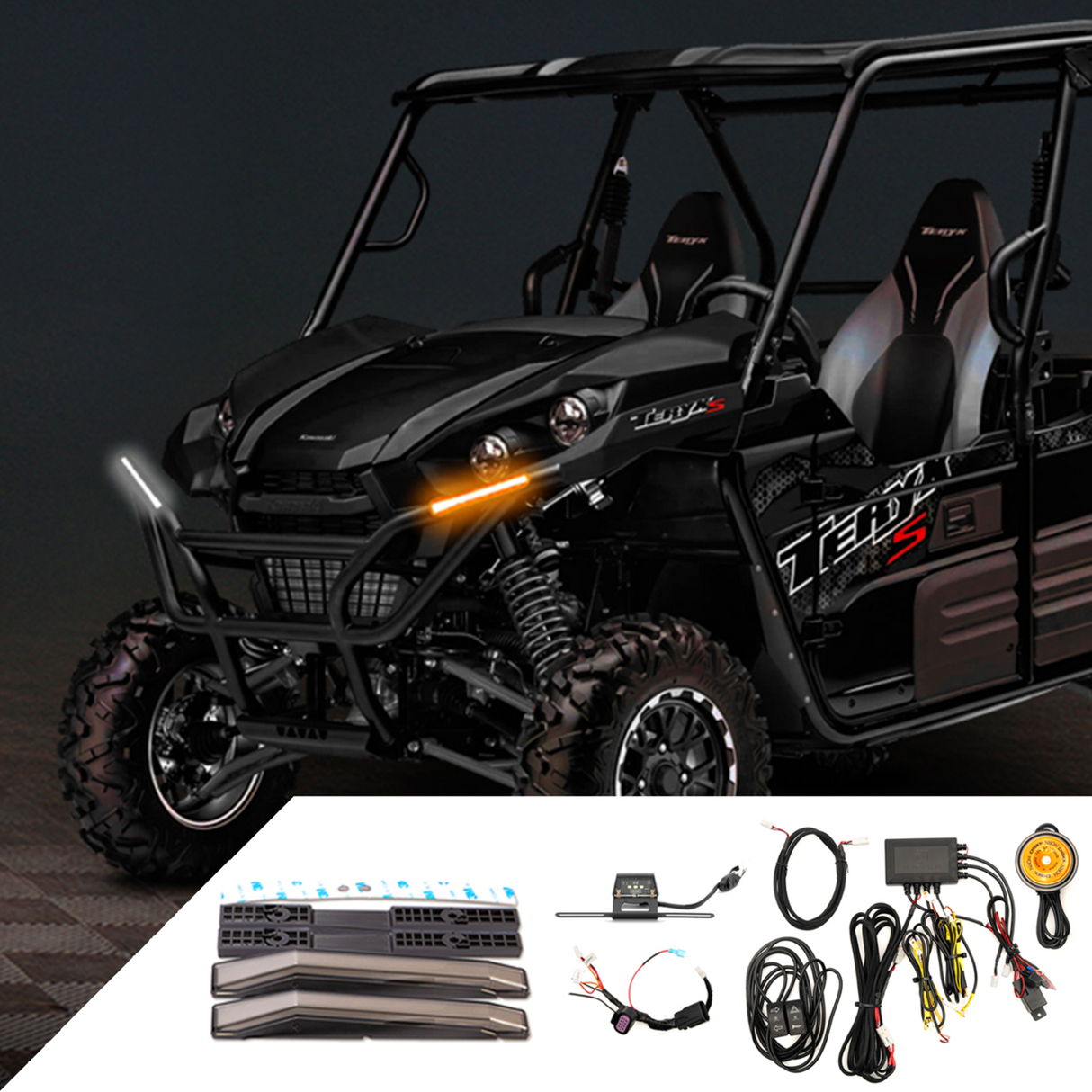 RAVEK Turn Signal Kit - White Running Light - Kawasaki Teryx 67-5000