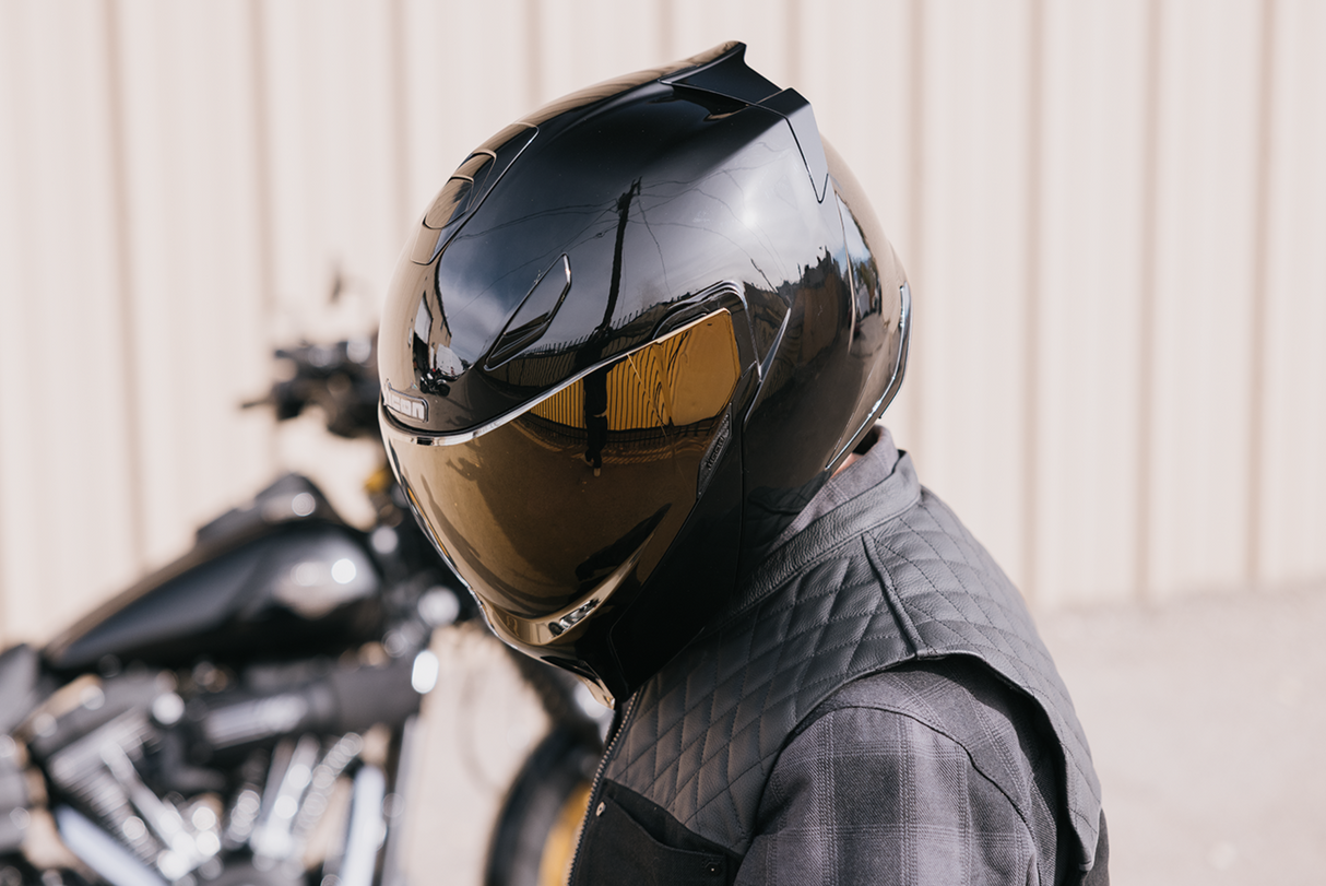 ICON Threshold™ Modular Helmet - Solid - Gloss Black - Large 0100-2814