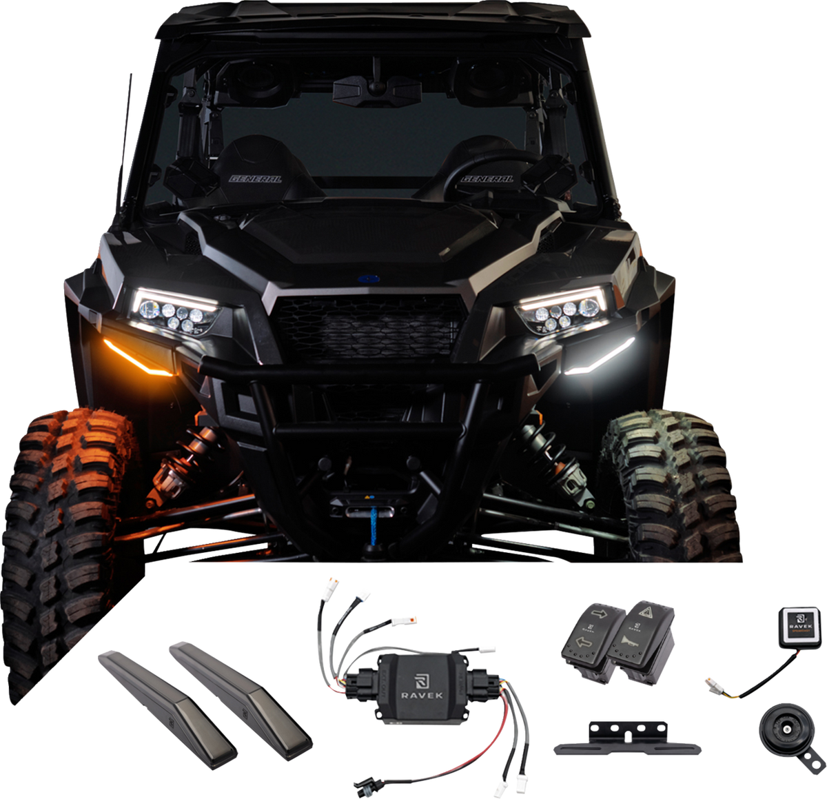 RAVEK Turn Signal Kit - Signature - Gen3 Speakeasy™ - Polaris General - Rockers 64-700SR