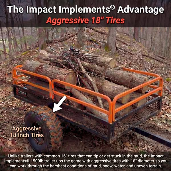 Impact Implements 1500lb HD Agricultural Trailer with Solid Floor and Side