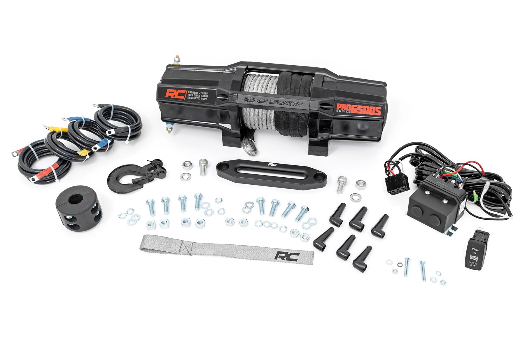 Rough Country 6500-LB UTV Winch – Synthetic Rope, Wireless Remote
