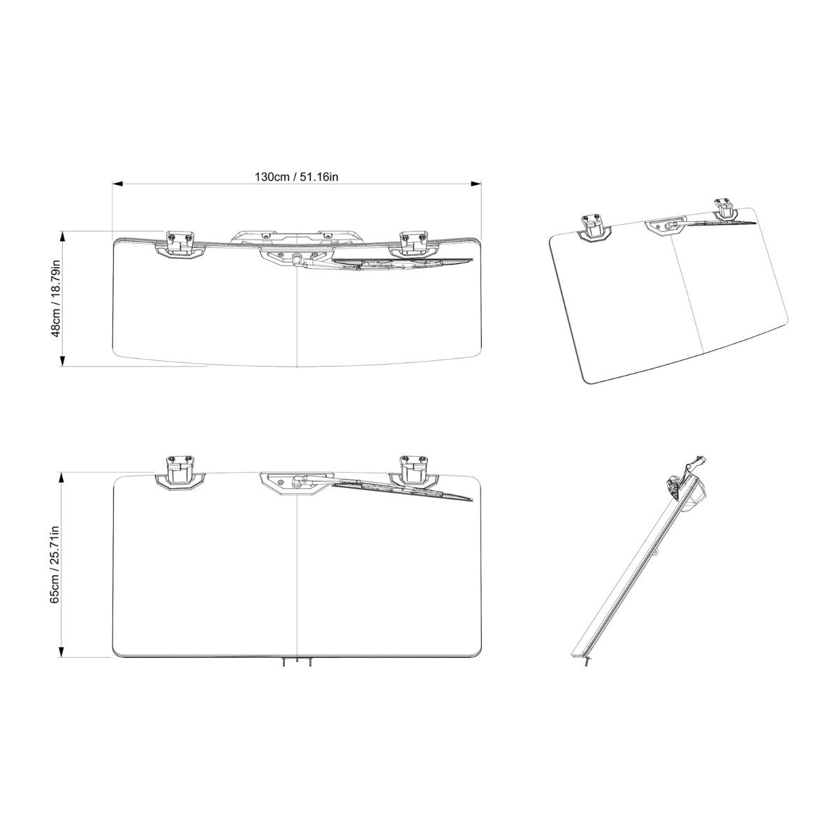 Can-Am Defender Flip Glass Windshield With Wiper and Washer Kit