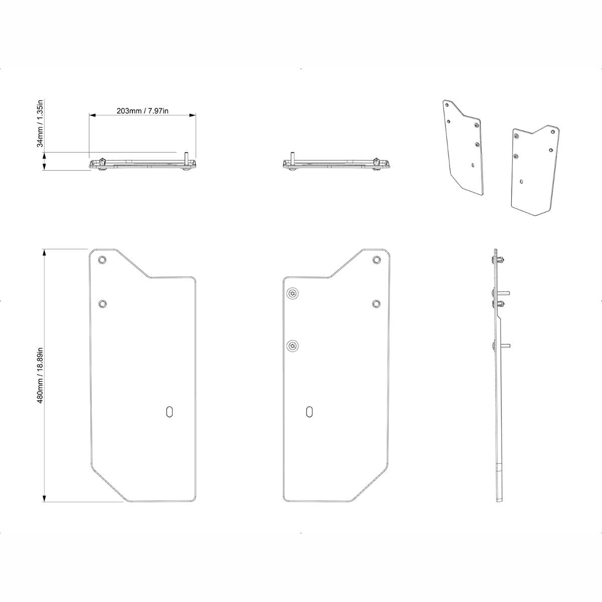 Can-Am Defender Front Mudguards