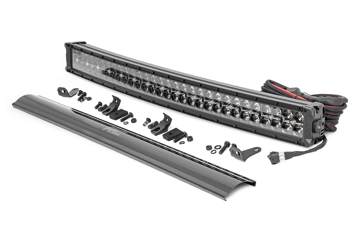 30 Inch Black Series LED Light Bar | Curved | Dual Row | Amber DRL