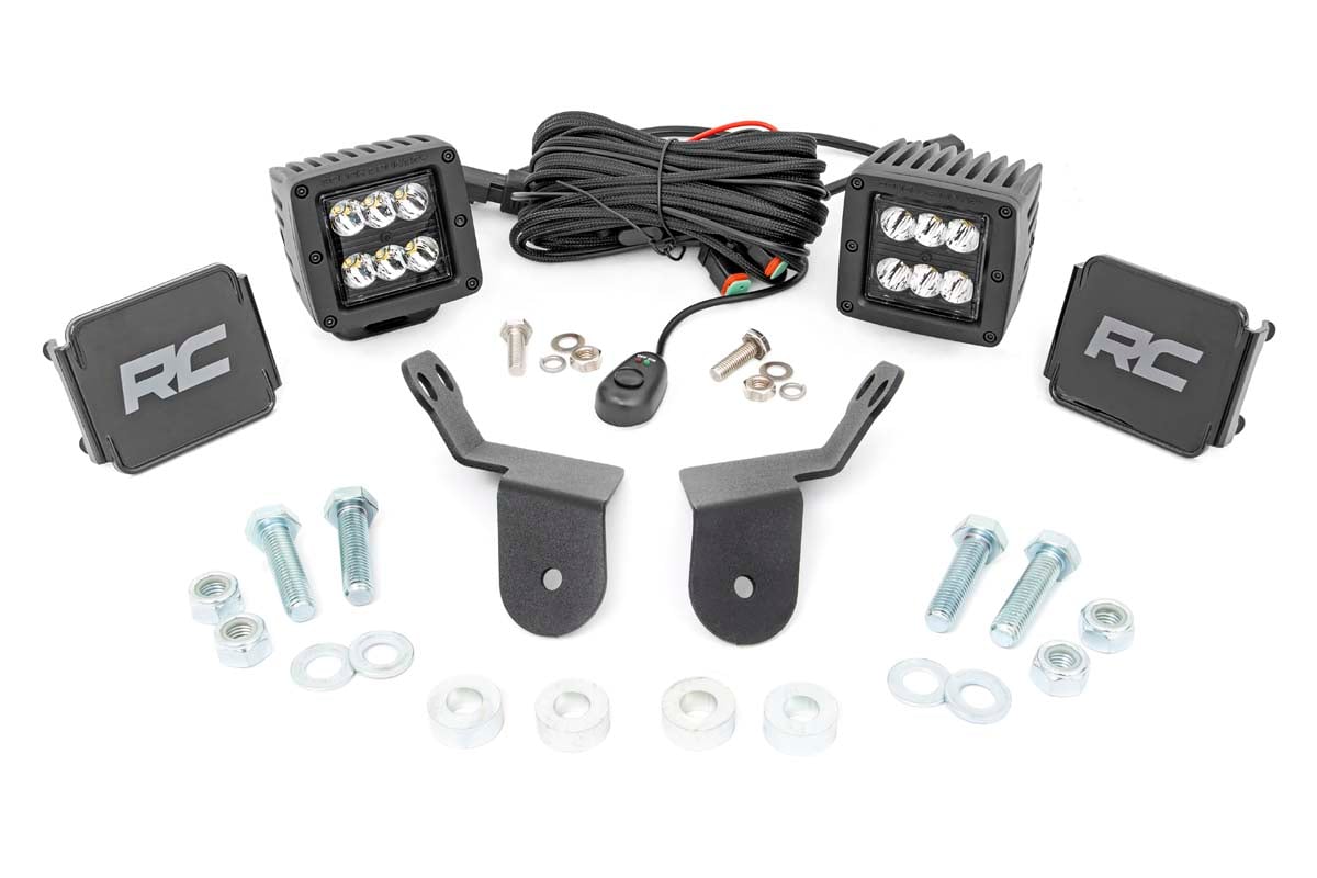 LED Light Kit | Cage Mount | 2" Black Pair | Honda Pioneer