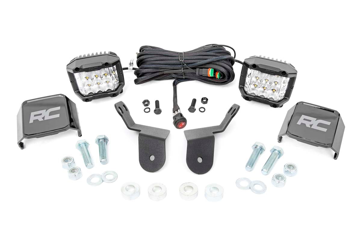 LED Light Kit | Cage Mount | 2" Chrome Pair | Wide Angle | Honda Pioneer 1000