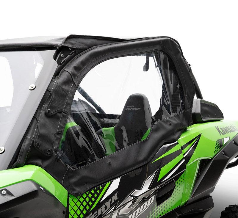 Soft Upper Doors Set For 2020-2024 Kawasaki Teryx KRX 1000 – Black/Clear, Waterproof