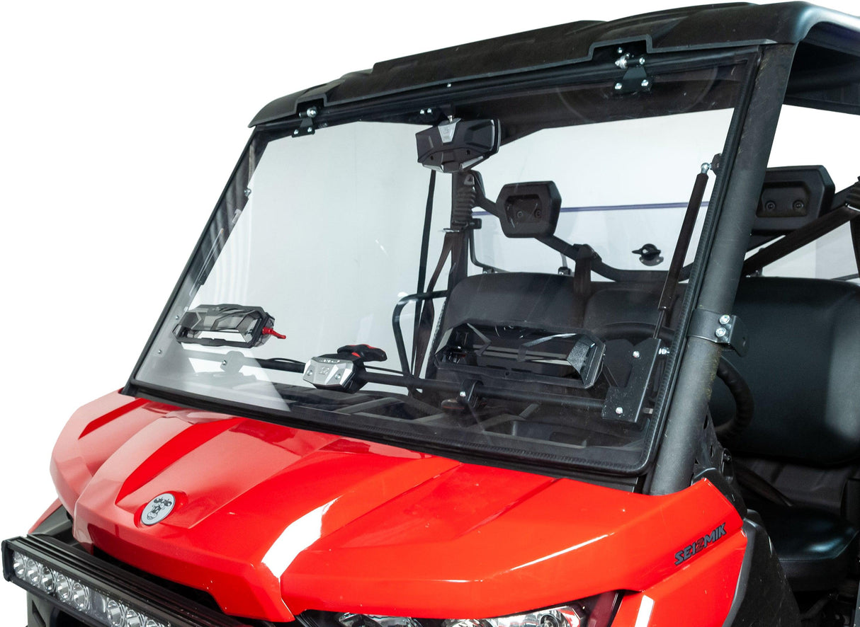 Flip-Up Vented Windshield (Scratch Resistant Polycarbonate) — Can-Am Defender