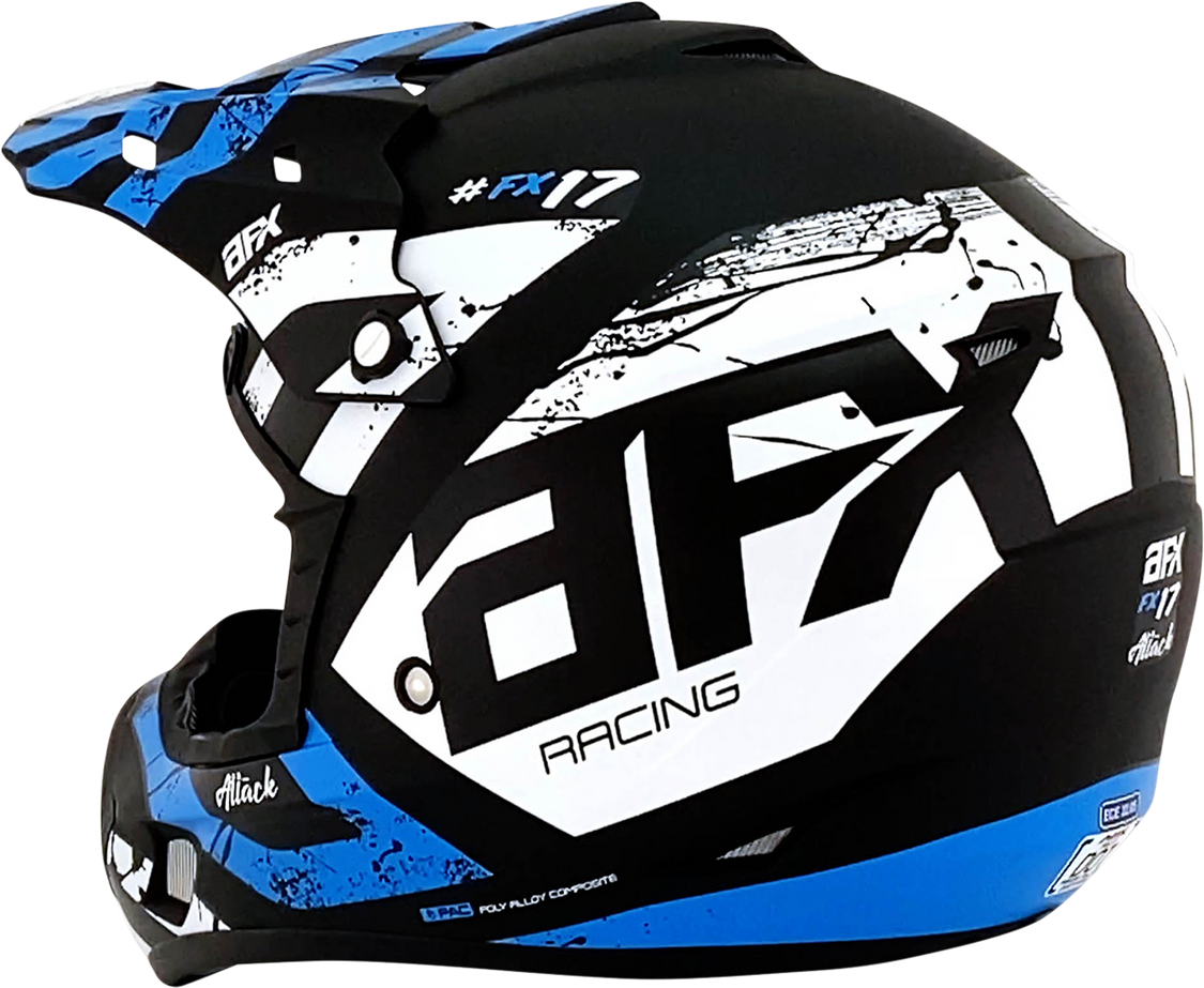 AFX FX-17Y Helmet - Attack - Matte Black/Blue - Medium 0111-1409