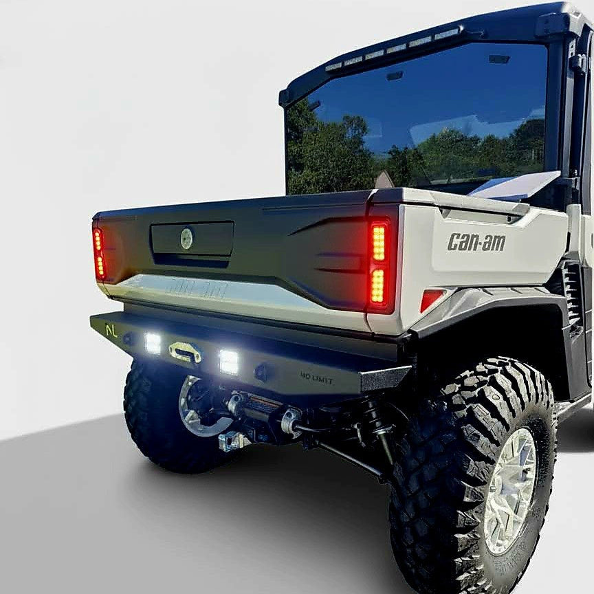 Can-Am Defender HD11 Rear Winch Bumper – with LED Lights & Tow Hooks