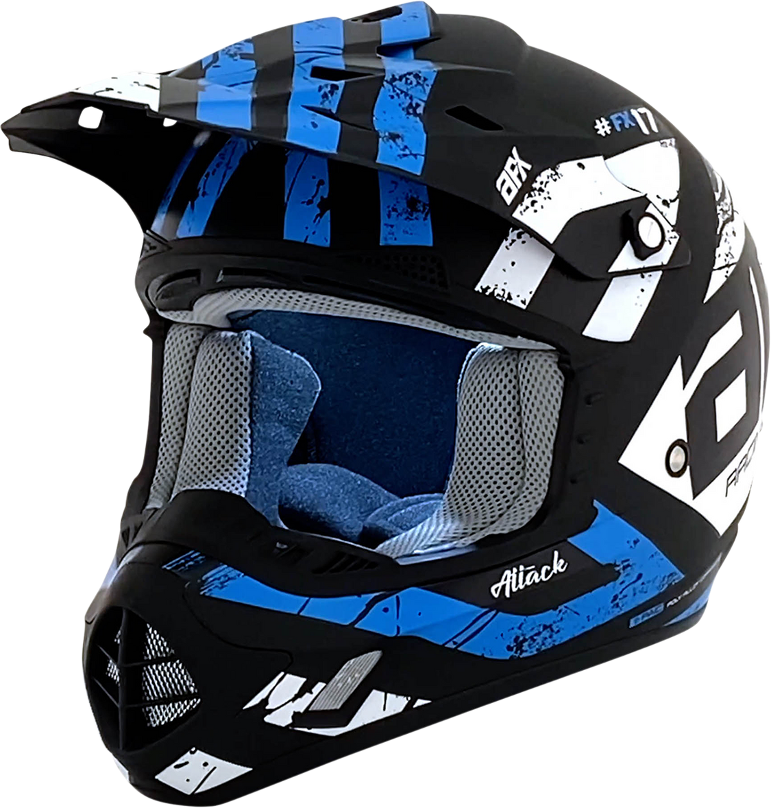 AFX FX-17Y Helmet - Attack - Matte Black/Blue - Medium 0111-1409