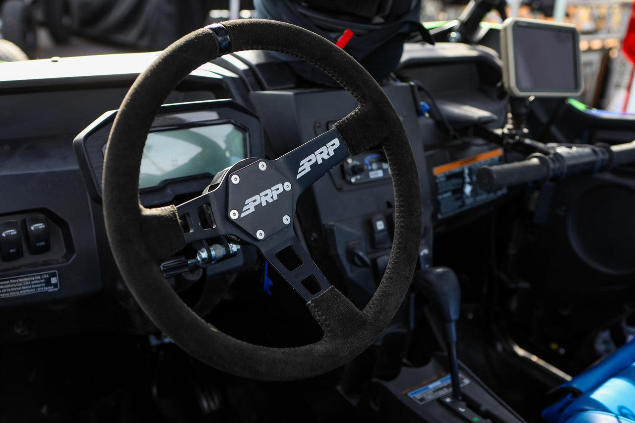 PRP Deep Dish Suede Steering Wheel- Blue