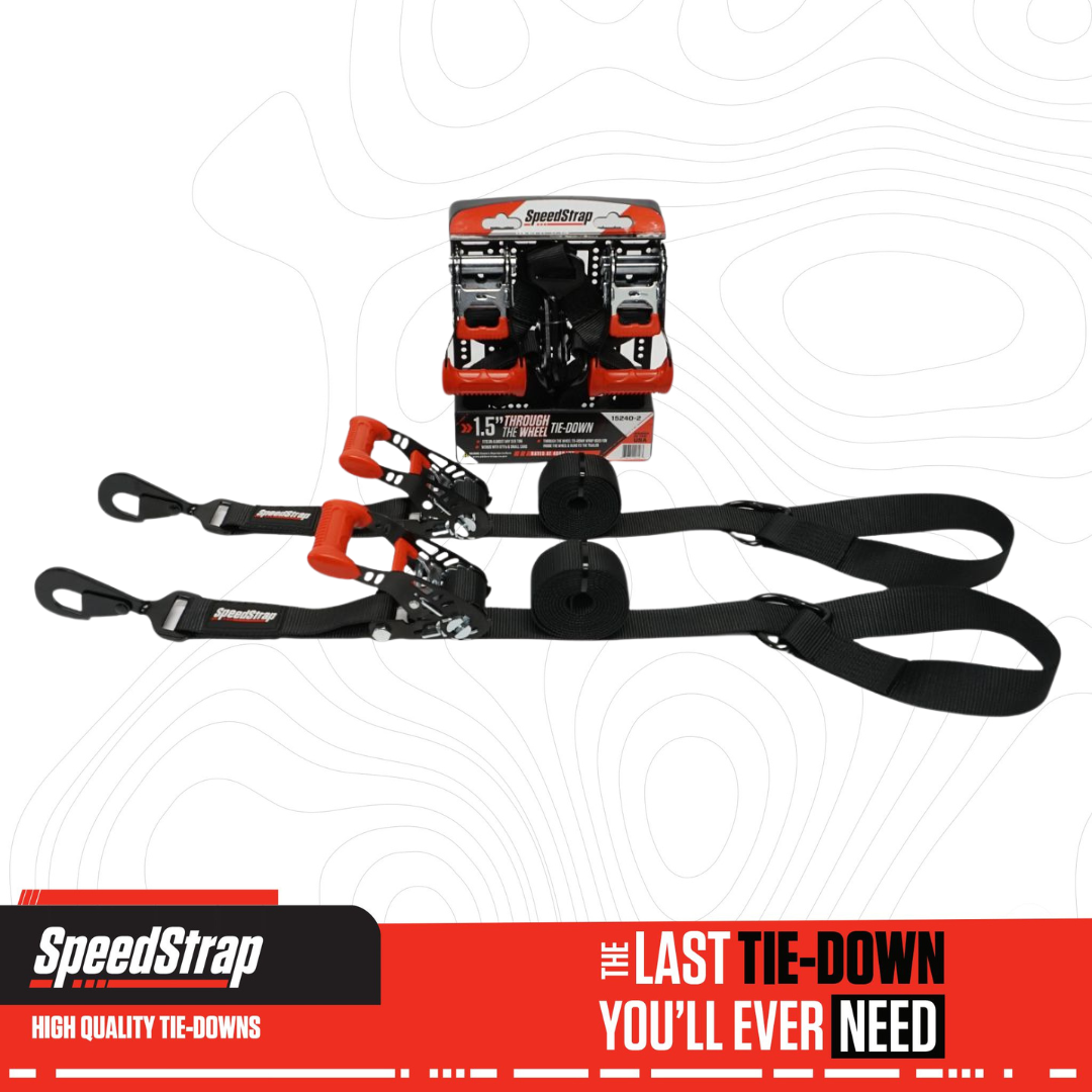 SpeedStrap 1 1/2In UTV Wheel Lasso Through the Wheel Tie-Down - Black (2 Pack)