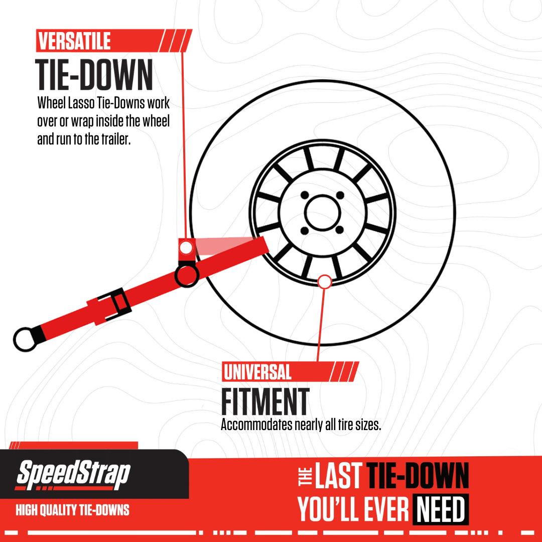 SpeedStrap 1 1/2In UTV Wheel Lasso Through the Wheel Tie-Down - Black (2 Pack)