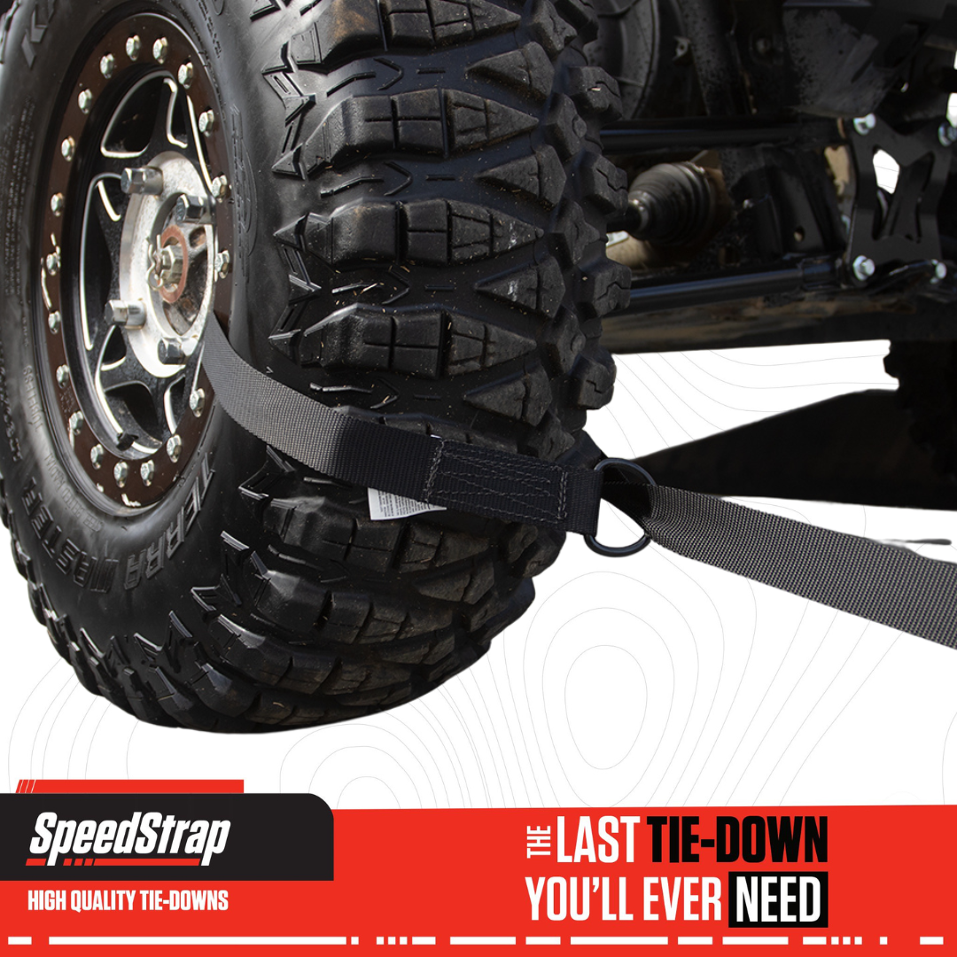 SpeedStrap 1 1/2In UTV Wheel Lasso Through the Wheel Tie-Down - Black (2 Pack)