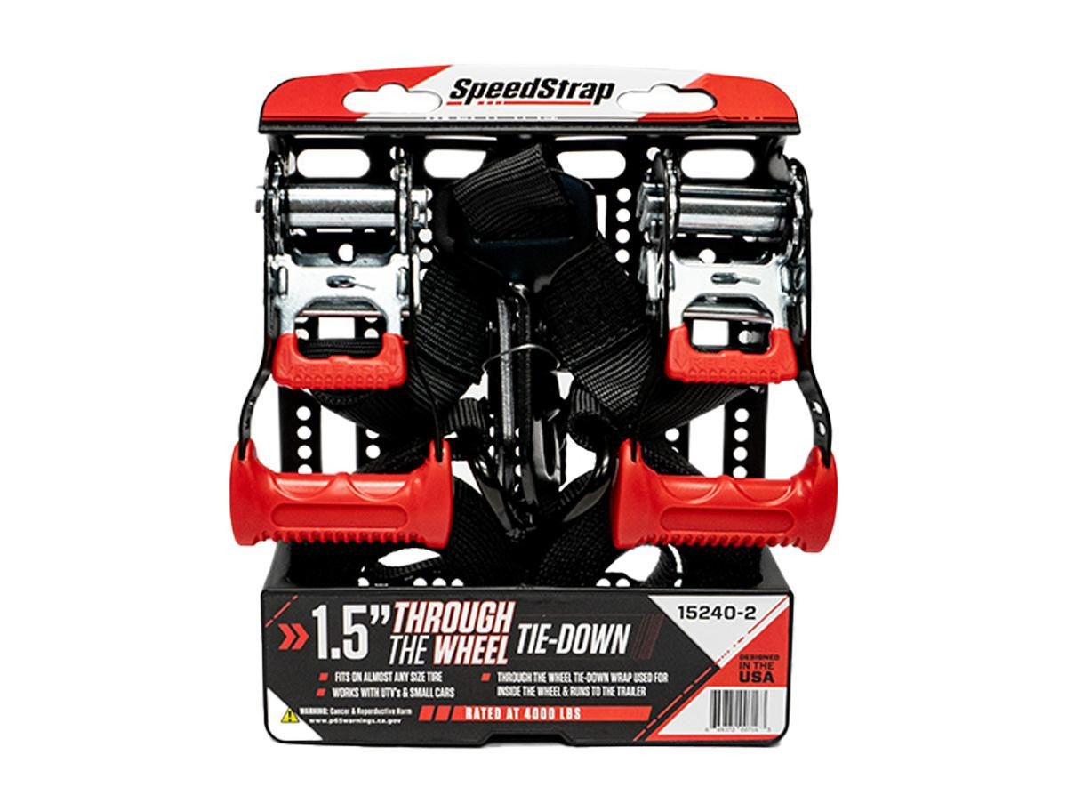 SpeedStrap 1 1/2In UTV Wheel Lasso Through the Wheel Tie-Down - Black (2 Pack)