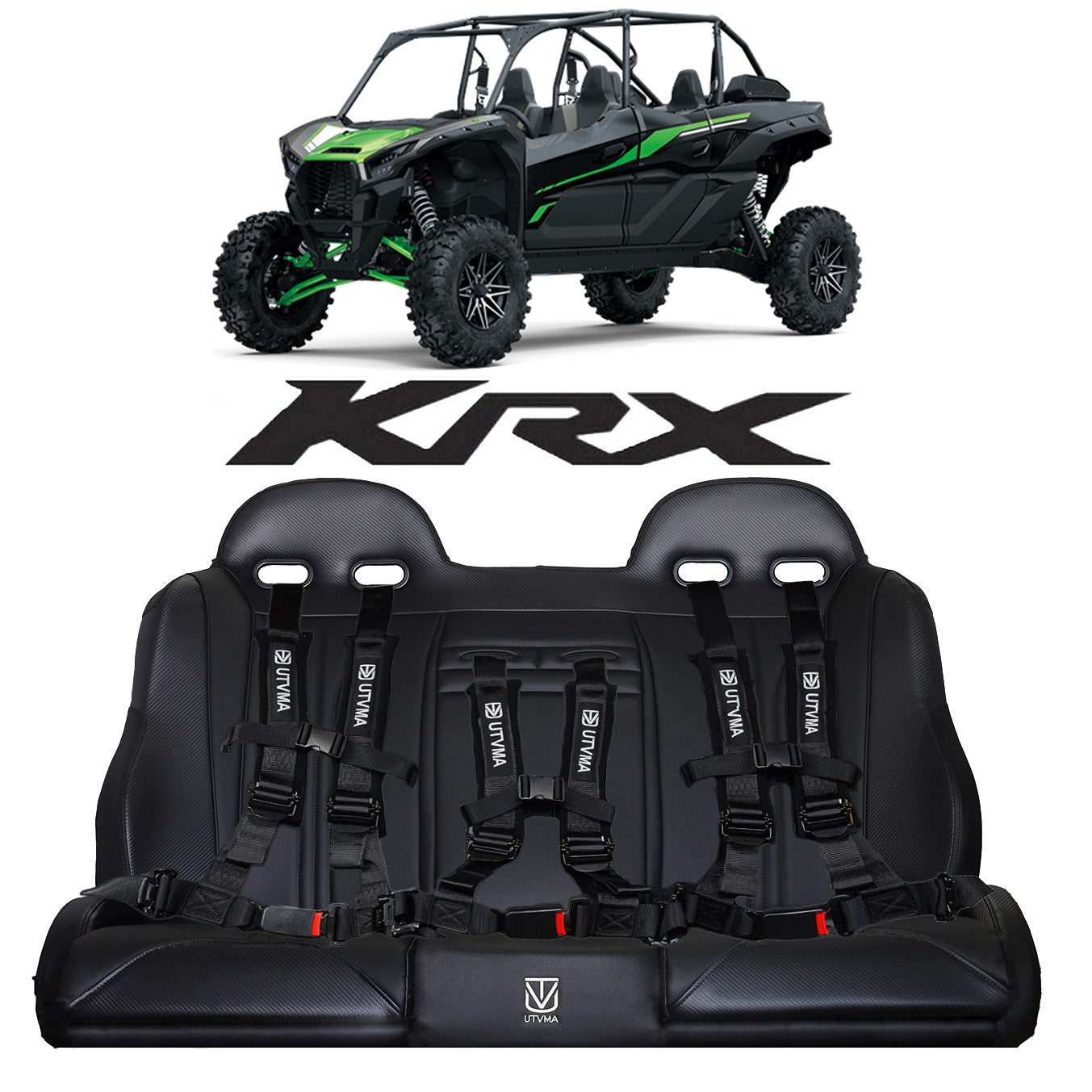 UTVMA KRX 4 Rear Bench Seat (2023–2025) w/ Harnesses