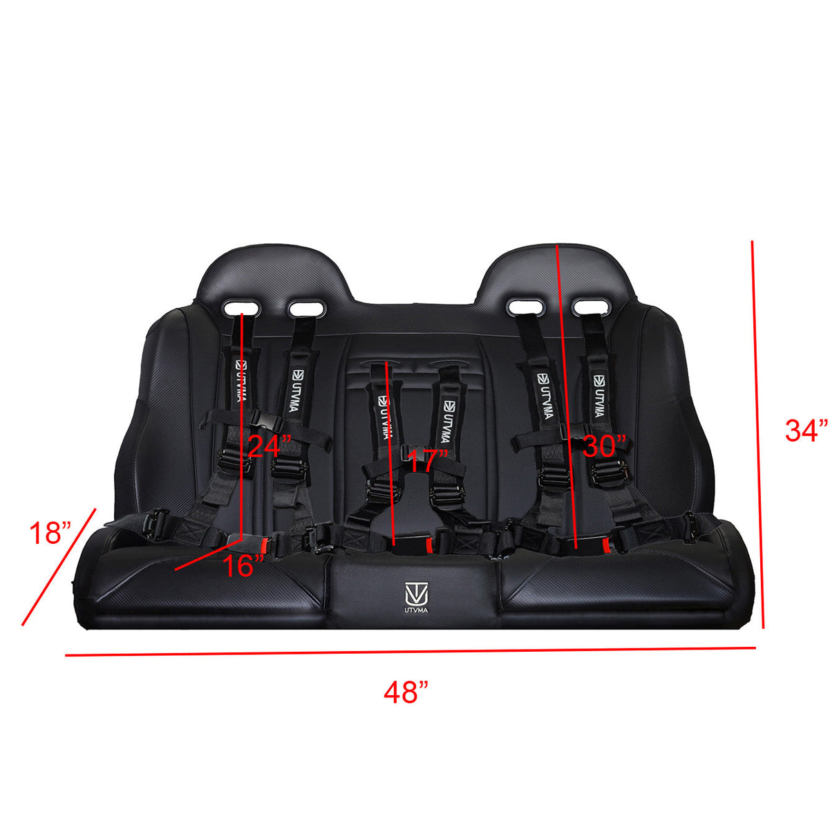 UTVMA KRX 4 Rear Bench Seat (2023–2025) w/ Harnesses