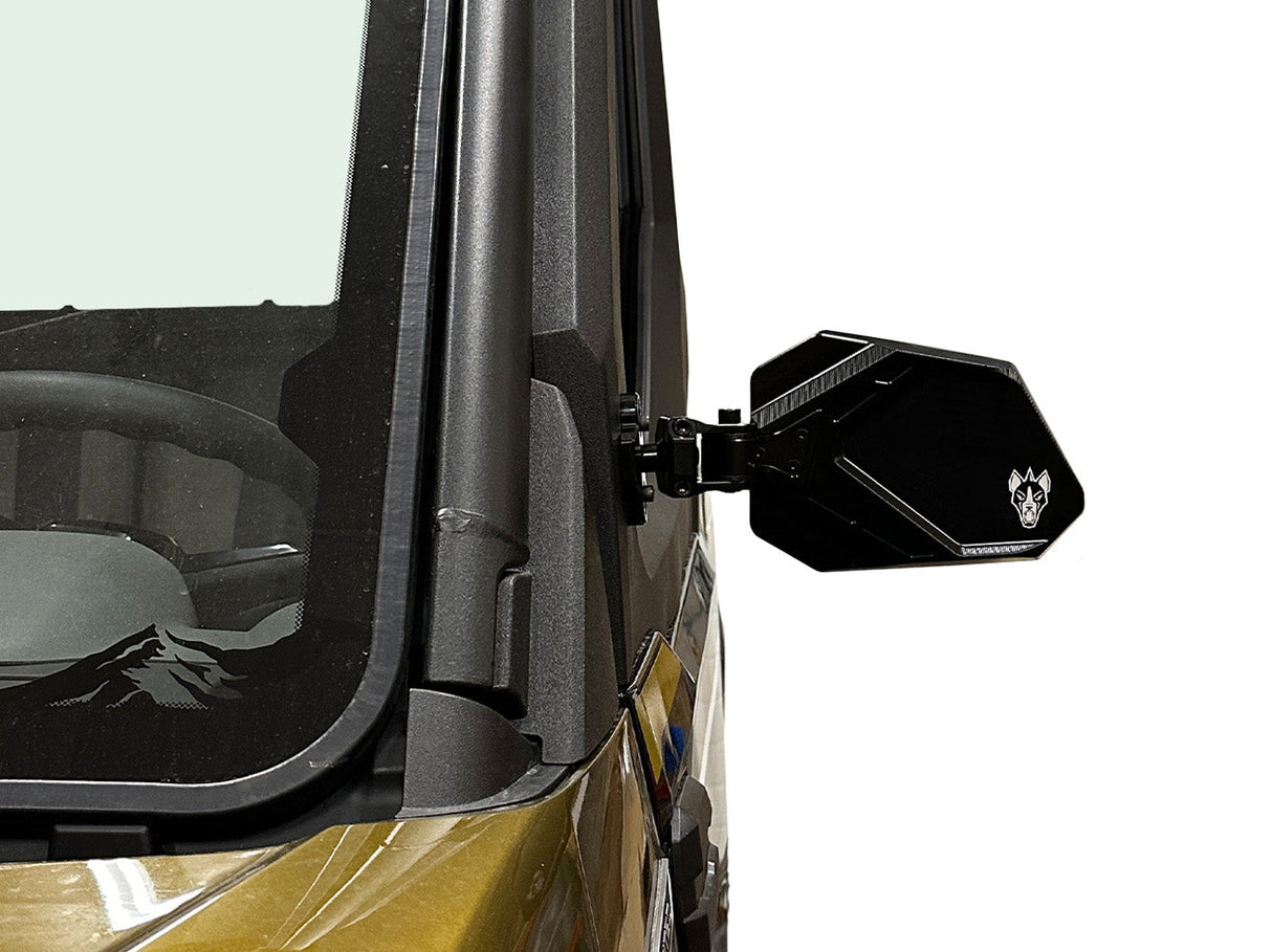 Chupacabra Cuero Pro Side Mirrors Set- Black - Kawasaki Ridge Direct Door Mount