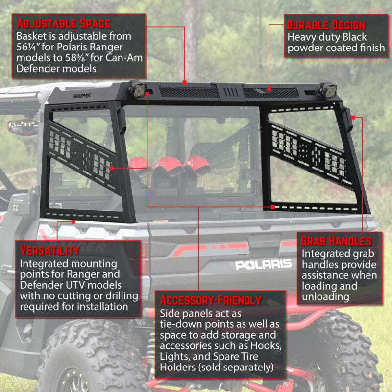 SEIZMIK Bed Rack Kit - Full Height Can Am/Defender | Polaris/Ranger