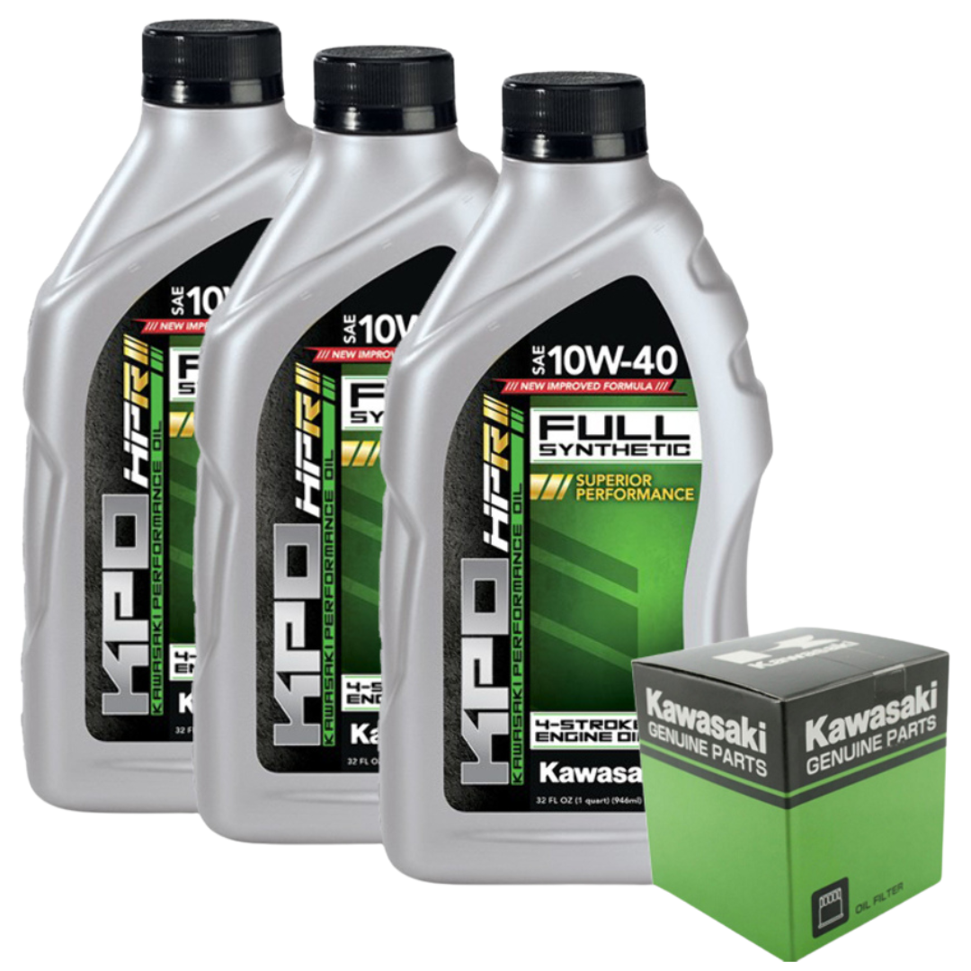 Kawasaki Ninja 400, Ninja 500, Z400, Z500 & Eliminator Full Synthetic Oil Change Kit bundle