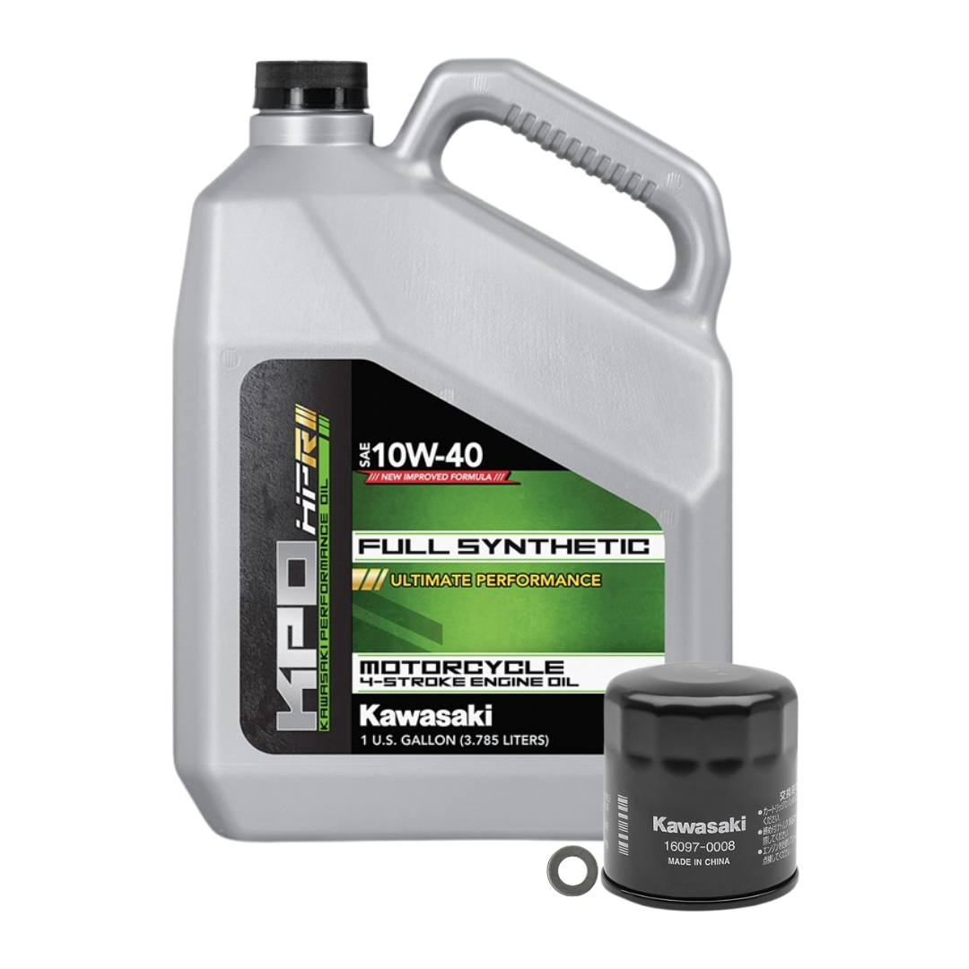 First Service Kit / Full -Synthetic Oil Change Kit for Kawasaki Ninja ZX-6R, Ninja 1000, Ninja 1100, Z900, W800, Versys 1000, Versys 1100 & Vulcan 900