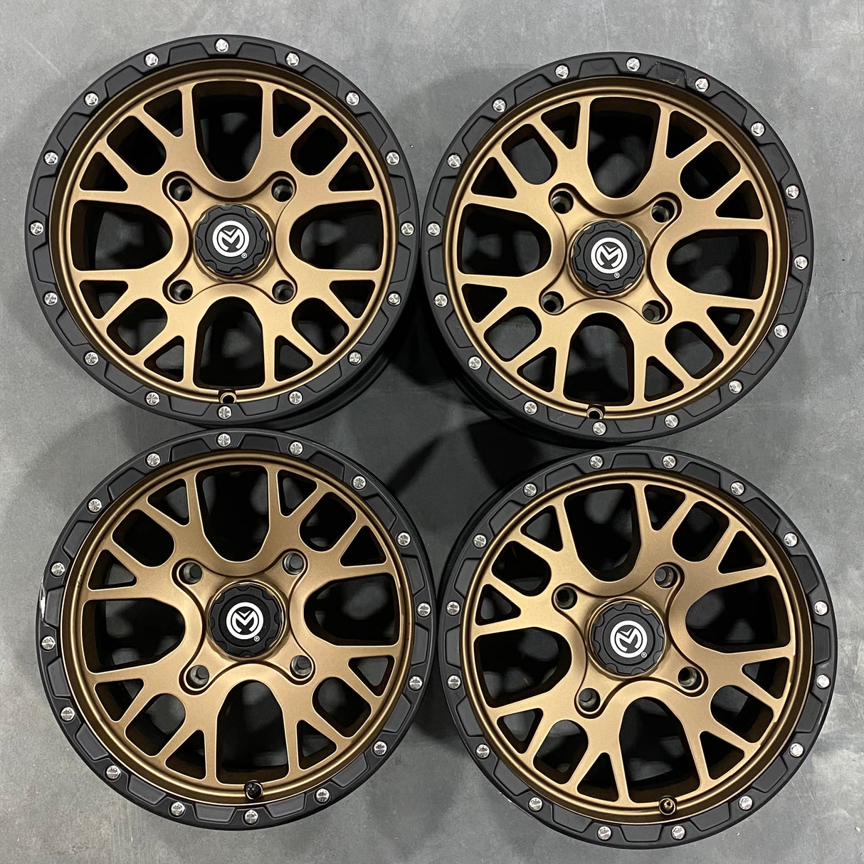 *Bargain Bin* Moose Racing 545X 15X7 4/156 Wheels Bronze (SET OF 4 WHEELS)