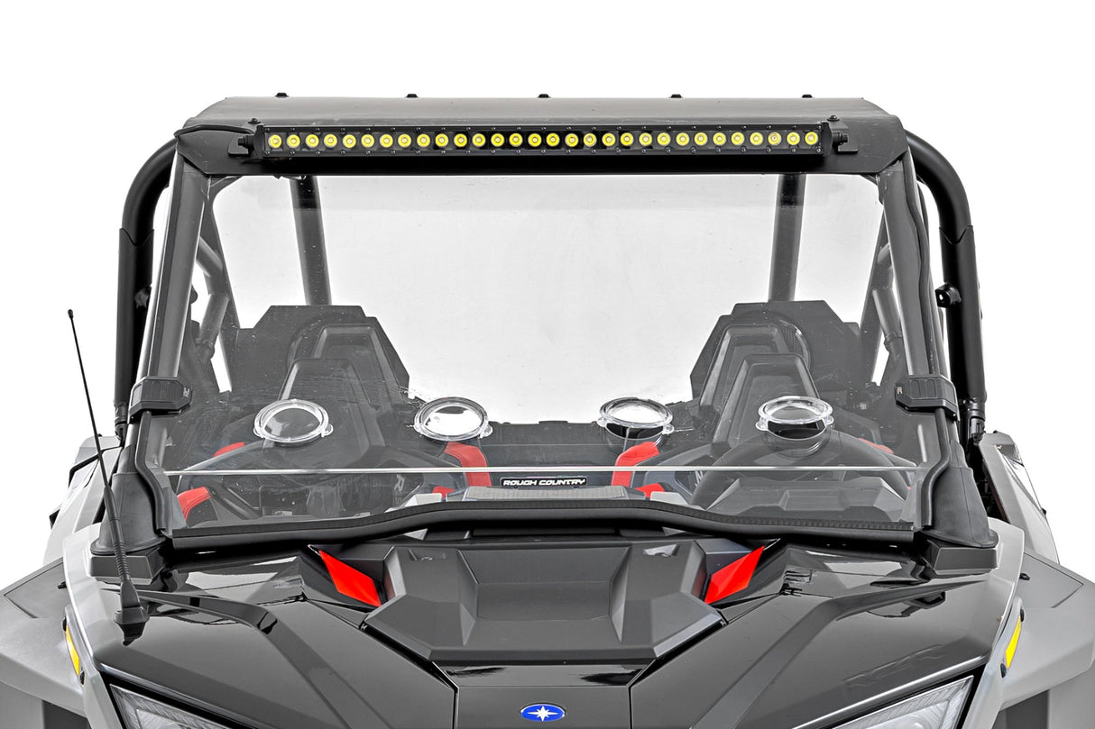 30" Single Row Light Mount | Front | Black Series | White DRL | Polaris RZR Turbo R 4WD