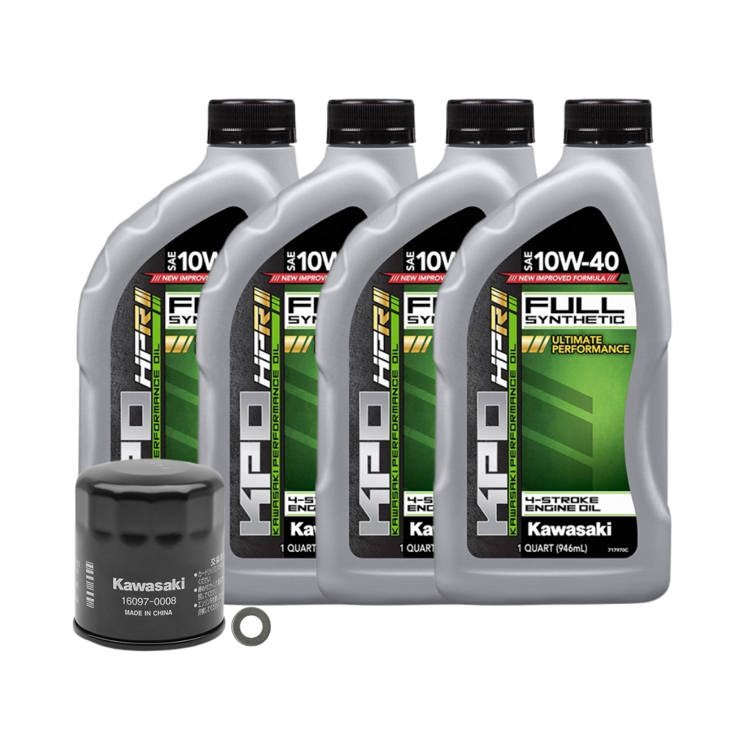 First Service Kit / Full -Synthetic Oil Change Kit for Kawasaki Ninja ZX-6R, Ninja 1000, Ninja 1100, Z900, W800, Versys 1000, Versys 1100 & Vulcan 900