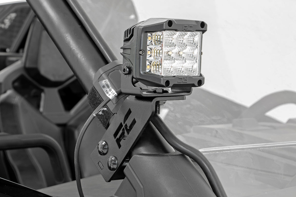 LED Light Kit | "A" Pillar Mount | 2" Black Pair | Amber DRL | Polaris RZR PRO XP